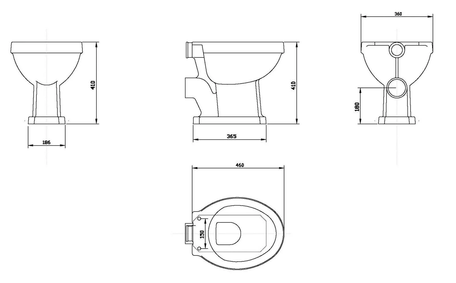 Premier® Carlton High Level Traditional Toilet WC Victorian + FREE Soft Close Seat 4 Premier® Carlton High Level Traditional Toilet WC Victorian + FREE Soft Close Seat - Image 2