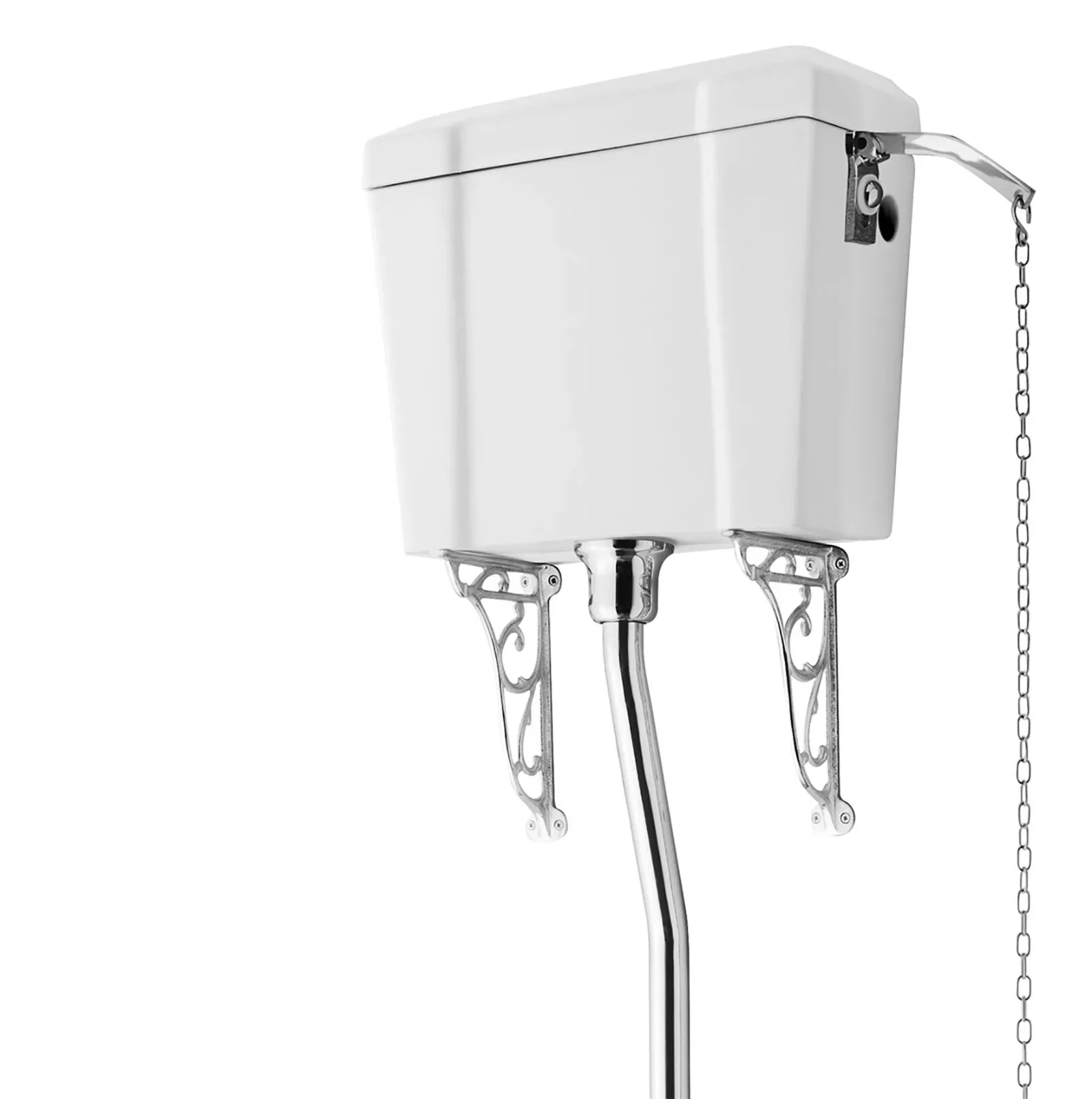 Premier® Carlton Traditional Victorian High Level Ceramic White WC Toilet Cistern 2 Premier® Carlton Traditional Victorian High Level Ceramic White WC Toilet Cistern