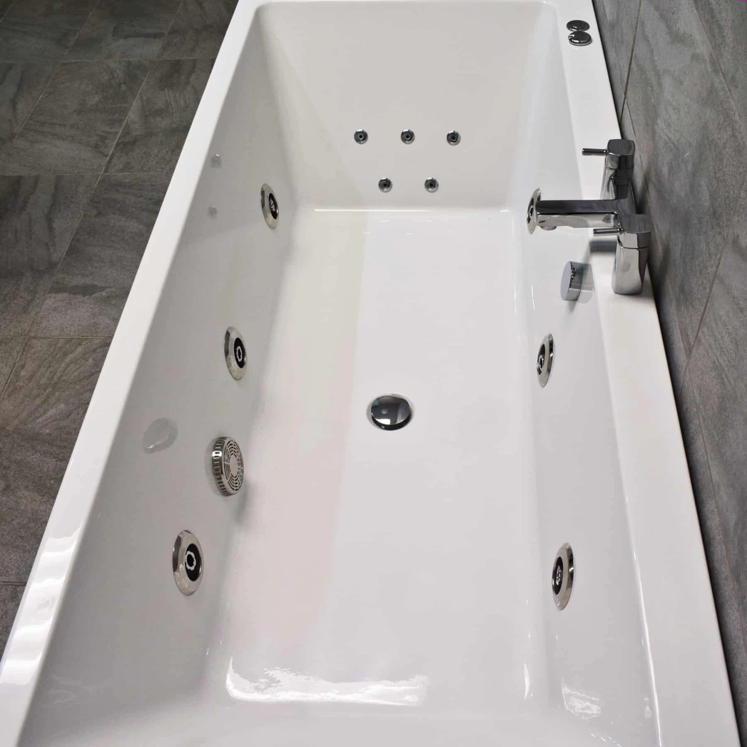 Suzie Slim 1700mm X 750mm Square Centre Tap Hole Whirlpool Spa Bath – 6/11 Jets 6 Suzie Slim 1700mm X 750mm Square Centre Tap Hole Whirlpool Spa Bath – 6/11 Jets - Image 4