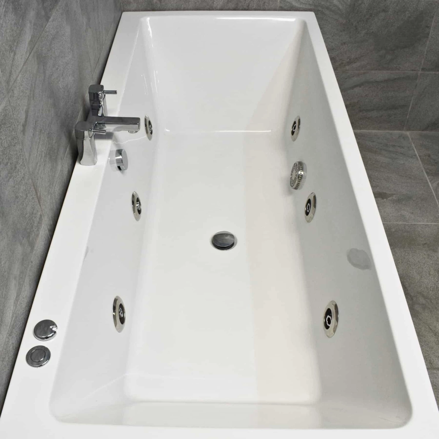 Suzie Slim Rim Square Centre Tap Hole Whirlpool Spa Bath 6 Or 11 Jets 4 Suzie Slim Rim Square Centre Tap Hole Whirlpool Spa Bath 6 Or 11 Jets - Image 2