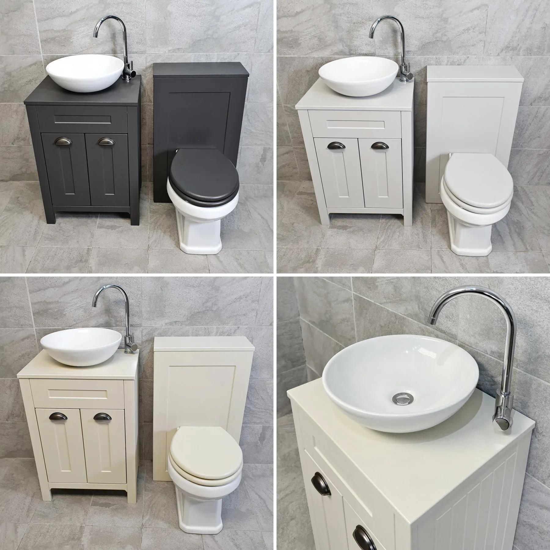 Chichester Bathroom Vanity Set Inc WC + Sink Unit + Worktop Dark Or Light Grey 3 Chichester Bathroom Vanity Set Inc WC + Sink Unit + Worktop Dark Or Light Grey