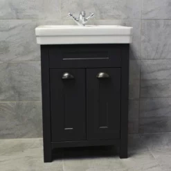 Chichester 600 Or 700mm Bathroom Vanity Unit Dark Grey 1 Tap Hole Ceramic Basin 17 Chichester 600 Or 700mm Bathroom Vanity Unit Dark Grey 1 Tap Hole Ceramic Basin -Comparethebathroom Shop Chichester Dark Grey 600 1TH Front jpg webp