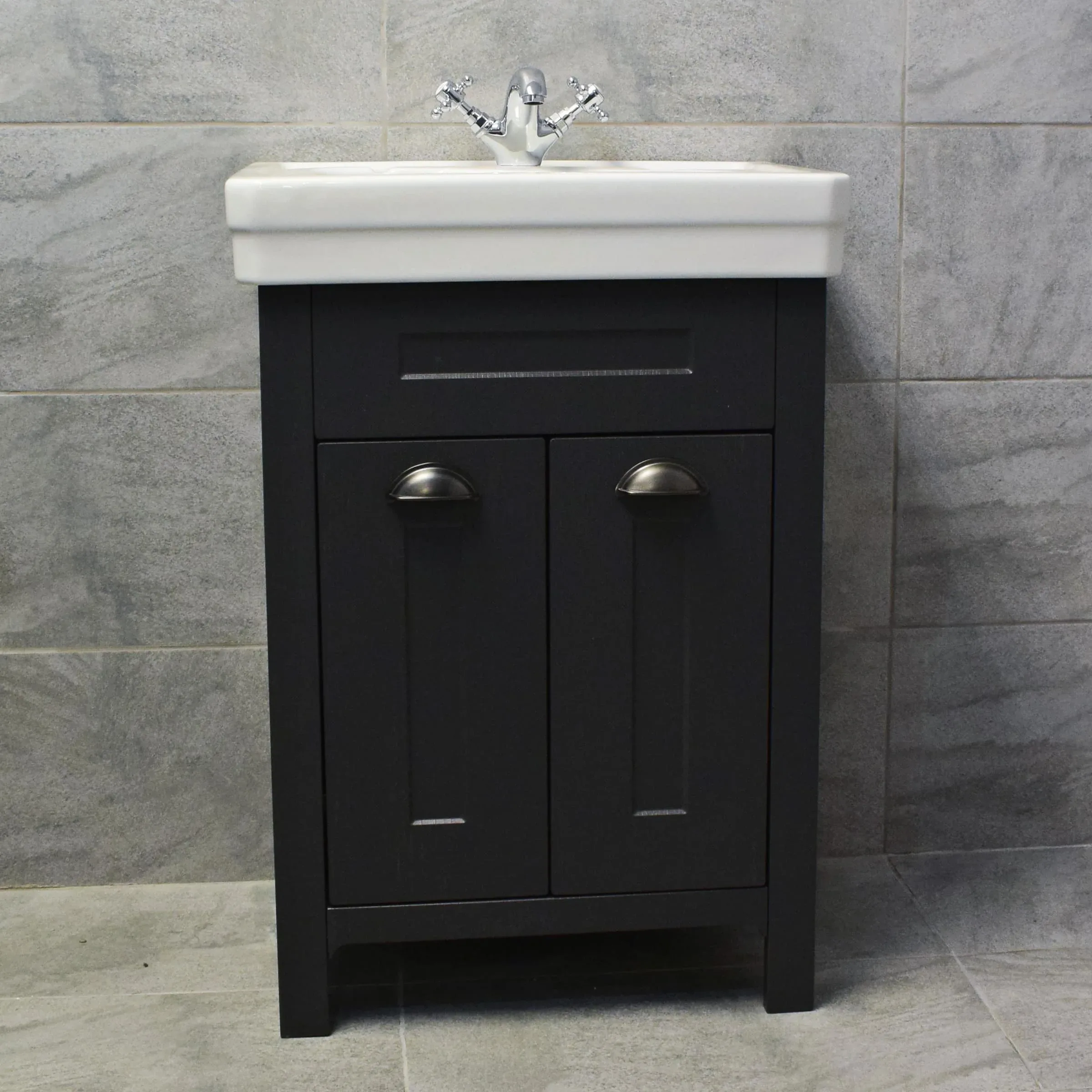 Chichester 600 Or 700mm Bathroom Vanity Unit Dark Grey 1 Tap Hole Ceramic Basin 10 Chichester 600 Or 700mm Bathroom Vanity Unit Dark Grey 1 Tap Hole Ceramic Basin - Image 8