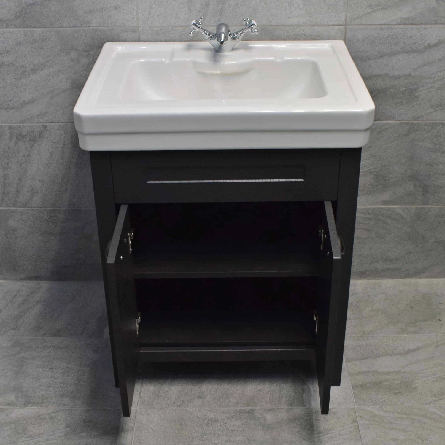 Chichester 600 Or 700mm Bathroom Vanity Unit Dark Grey 1 Tap Hole Ceramic Basin 5 Chichester 600 Or 700mm Bathroom Vanity Unit Dark Grey 1 Tap Hole Ceramic Basin - Image 3