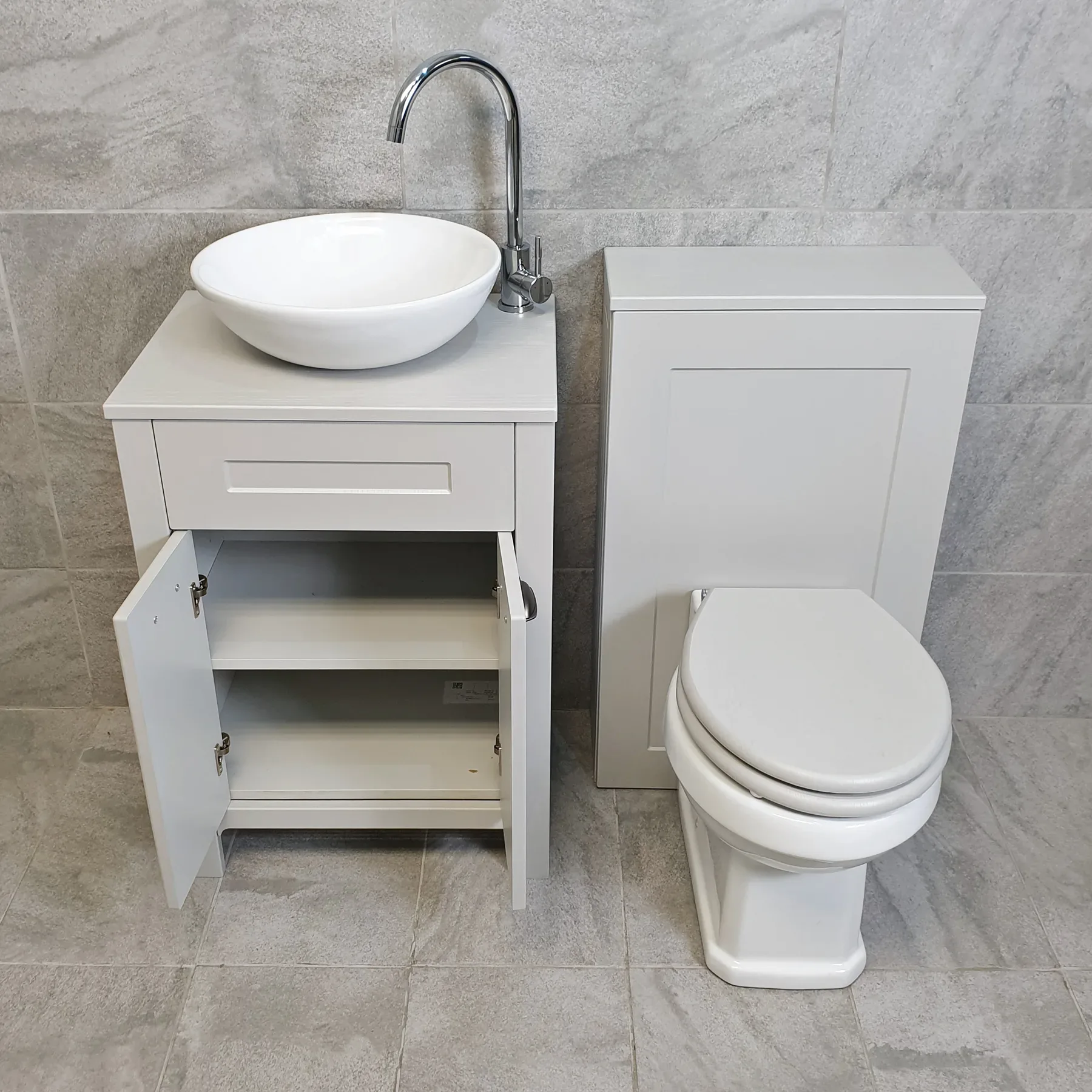 Chichester Bathroom Vanity Set Inc WC + Sink Unit + Worktop Dark Or Light Grey 10 Chichester Bathroom Vanity Set Inc WC + Sink Unit + Worktop Dark Or Light Grey - Image 8