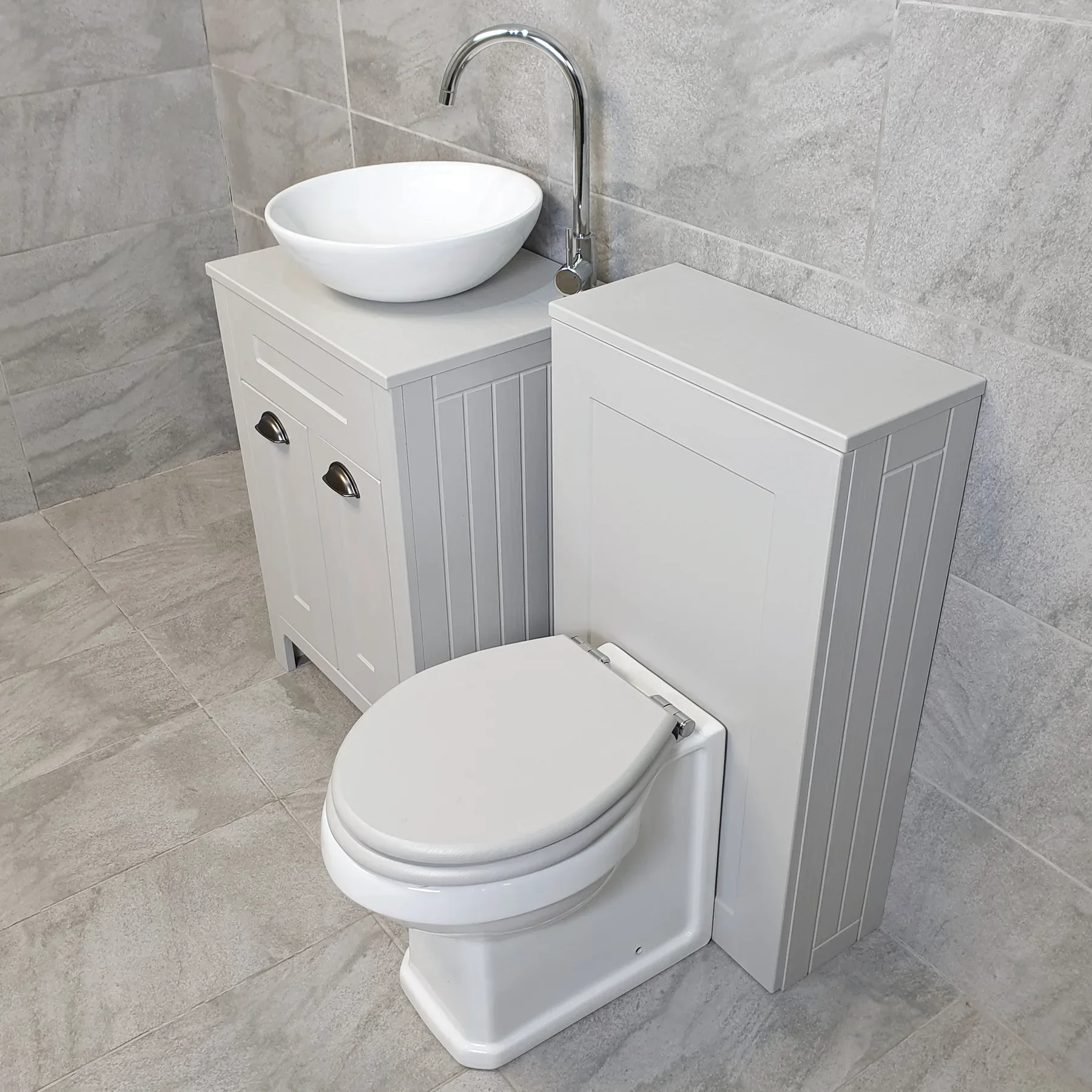 Chichester Bathroom Vanity Set Inc WC + Sink Unit + Worktop Dark Or Light Grey 8 Chichester Bathroom Vanity Set Inc WC + Sink Unit + Worktop Dark Or Light Grey - Image 6