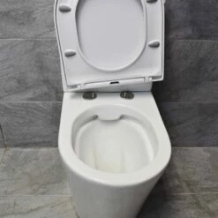 Christie Short Projection Rimless Comfort Height Toilet WC 9 Christie Short Projection Rimless Comfort Height Toilet WC -Comparethebathroom Shop Christie Compact Toilet Seat release