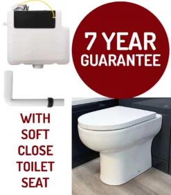 Concealed Cistern With Back To Wall Toilet WC Pan Dual Flush Side Entry Inc Seat