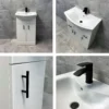 Vanity Unit Bathroom Sink Basin Storage With Black Handles White – Various Sizes 2 Vanity Unit Bathroom Sink Basin Storage With Black Handles White – Various Sizes -Comparethebathroom Shop Collage of white units with black handles Aug 21 jpg webp
