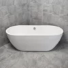 Flo 1555 X 745mm Modern Freestanding White Acrylic Bath With Waste Options 1 Flo 1555 X 745mm Modern Freestanding White Acrylic Bath With Waste Options -Comparethebathroom Shop Compare Florence Bath Front jpg webp 1