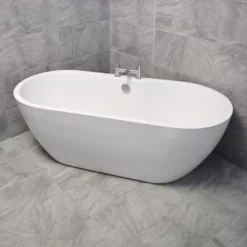 Flo 1655 X 745mm Modern Freestanding White Acrylic Bath