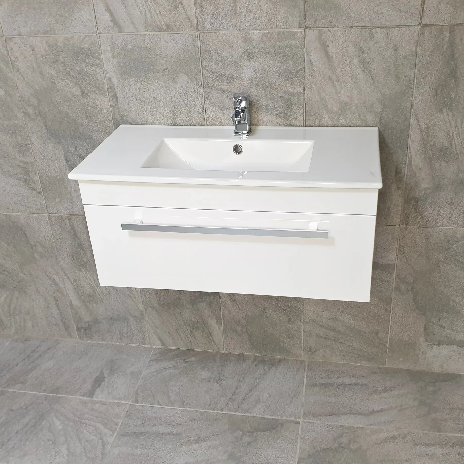 Nicky 800mm Wall Hung Vanity Sink Basin Unit With Storage White Cloak Ensuite 6 Nicky 800mm Wall Hung Vanity Sink Basin Unit With Storage White Cloak Ensuite - Image 4