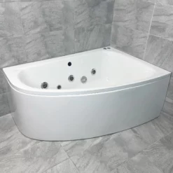 Cora Acrylic Offset Corner Bath With Choice Of Whirlpool System 1500 X 1000mm -Comparethebathroom Shop Cora Whirlpool Overview 6Jet RH