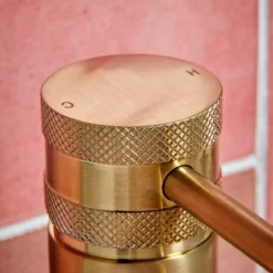 Core Brushed Brass Modern Round Style Mono Basin Mixer Bathroom Tap -Comparethebathroom Shop Core NU 003 3 jpg webp