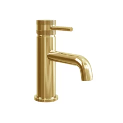 Core Brushed Brass Modern Round Style Mono Basin Mixer Bathroom Tap