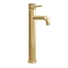 Core Brushed Brass Modern Round Style Tall Mono Basin Mixer Bathroom Tap -Comparethebathroom Shop Core NU 006 1 jpg webp