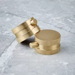 Core Brushed Brass Thermostatic Round Rigid Riser Shower Valve Two Heads 8 Core Brushed Brass Thermostatic Round Rigid Riser Shower Valve Two Heads -Comparethebathroom Shop Core Round Rigid Riser Shower Brushed Brass NU 021 knobs jpg webp