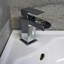 Corner Vanity Unit Including Basin Sink White Gloss Cloakroom Unit White 10 Corner Vanity Unit Including Basin Sink White Gloss Cloakroom Unit White -Comparethebathroom Shop Corner Vanity 1Door Georgina Tap