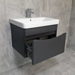 Aegean Wall Hung Vanity Basin Sink Unit – Matt Dark Grey 10 Aegean Wall Hung Vanity Basin Sink Unit – Matt Dark Grey -Comparethebathroom Shop DGM Moonstone Wall Hung Open V2 jpg webp