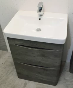 Aegean Dark Concrete Grey Bathroom Furniture Set 600mm Basin Unit + Toilet -Comparethebathroom Shop Dark Concrete Vanity Set KIT672 4 Comp Jun 18 jpg webp