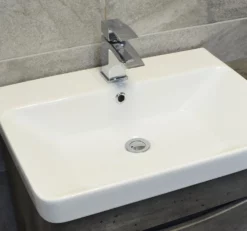 Aegean Dark Concrete Grey Bathroom Furniture Set 600mm Basin Unit + Toilet -Comparethebathroom Shop Dark Concrete Vanity Set KIT672 6 tap Comp Jun 18 jpg webp