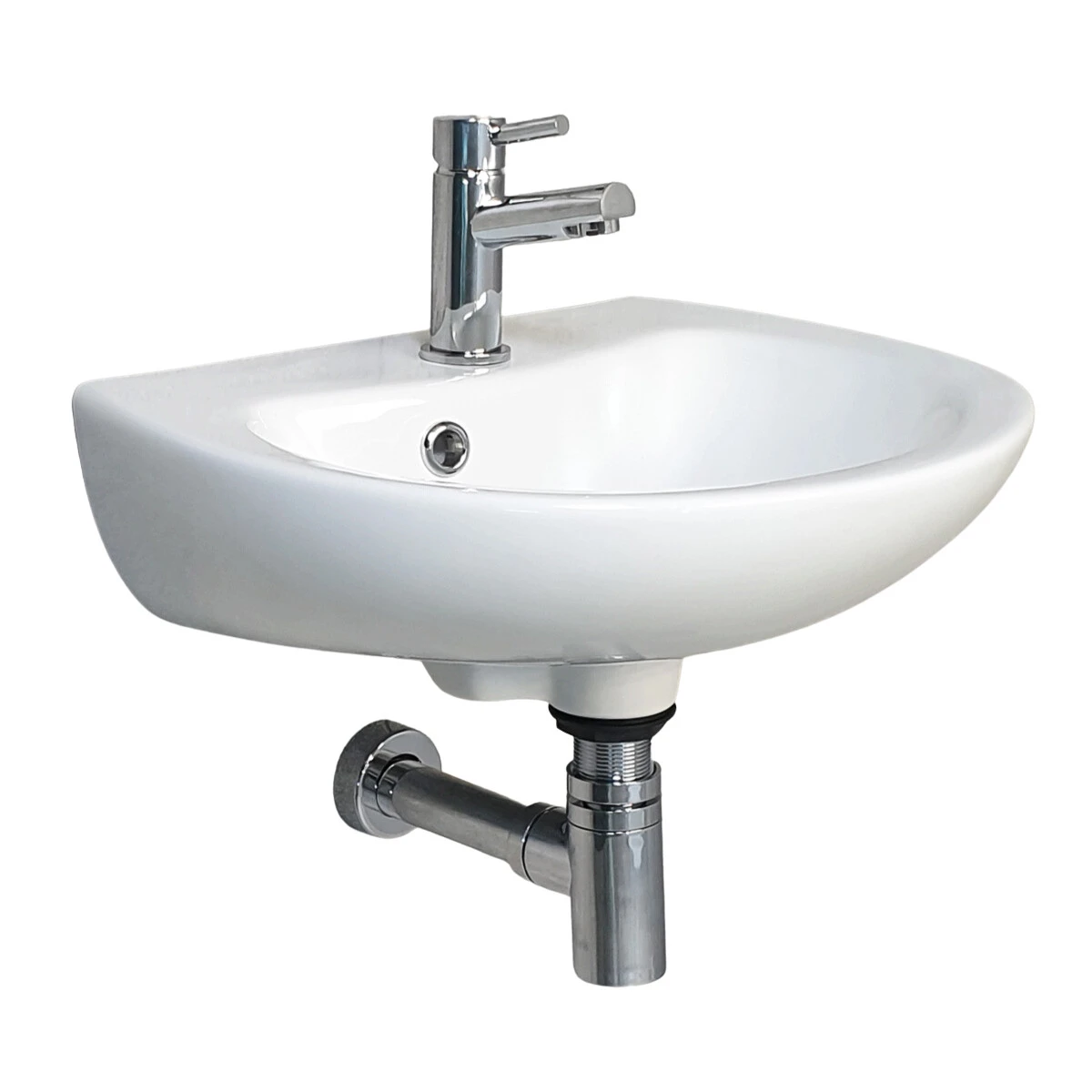 Ex Bathstore Denver Cloakroom 1TH Wall Hung Basin Small Compact Round 44cm 3 Ex Bathstore Denver Cloakroom 1TH Wall Hung Basin Small Compact Round 44cm