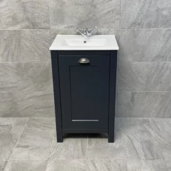 Derby 500mm Traditional Style Vanity Unit – Indigo Blue Oak – Optional Tap