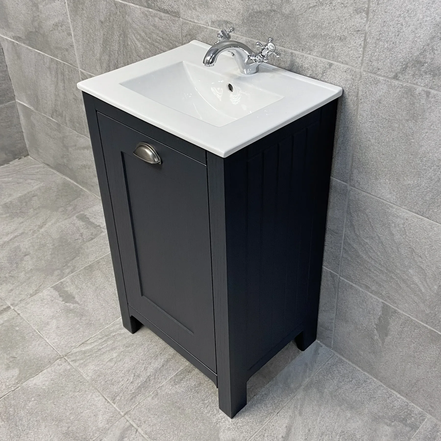 Derby 500mm Traditional Style Vanity Unit – Indigo Blue Oak – Optional Tap 5 Derby 500mm Traditional Style Vanity Unit – Indigo Blue Oak – Optional Tap - Image 3