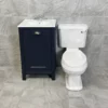 Derby Traditional Indigo Oak Vanity Unit + Carlton Toilet Set Cloakroom Suite -Comparethebathroom Shop Derby 500 IO Carlton White Seat Front jpg webp