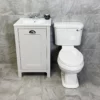 Derby Traditional Light Grey Vanity Unit + Carlton Toilet Set Cloakroom Suite -Comparethebathroom Shop Derby 500 LGO Carlton White Seat Front jpg webp