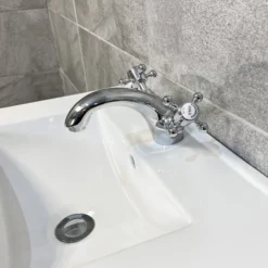 Derby Traditional Dark Grey Vanity Unit + Carlton Toilet Set Cloakroom Suite -Comparethebathroom Shop Derby 500 LGO Carlton White Seat Tap jpg webp