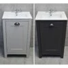 Derby 500mm Traditional Style Vanity Unit – Dark / Light Grey Oak – Optional Tap -Comparethebathroom Shop Derby 500 Vanity Both