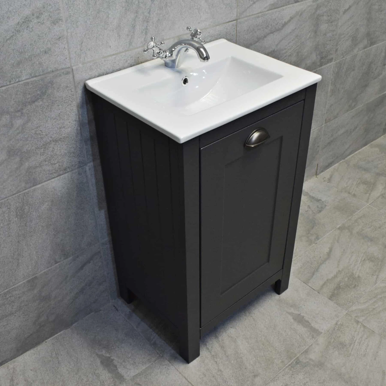 Derby 500mm Traditional Style Vanity Unit – Dark / Light Grey Oak – Optional Tap 8 Derby 500mm Traditional Style Vanity Unit – Dark / Light Grey Oak – Optional Tap - Image 6