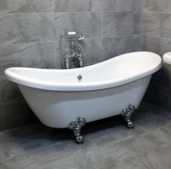 Double Ended Freestanding Slipper Bath Roll Top Traditional Style Ball + Claw