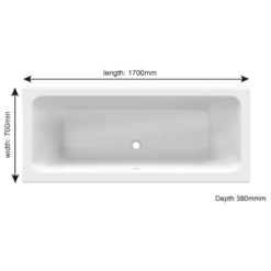 1700mm X 700mm Double Ended Square Bath With Panel Options