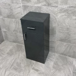 Anthracite Dark Grey Finish Drawerline Unit Bathroom Storage Cupboard 350mm -Comparethebathroom Shop Drawerline Anthracite Side jpg webp