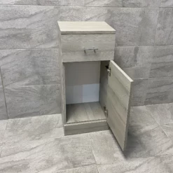 Drawerline Unit Grey Ash Finish Bathroom Storage Cupboard 350mm Stack -Comparethebathroom Shop Drawerline Ash Door jpg webp