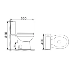 Duo All In One Toilet Basin Sink Space Saving 2 In 1 Combo Pack Cloakroom Unit -Comparethebathroom Shop Duo UKB 555A 2 1 line diagram 2747