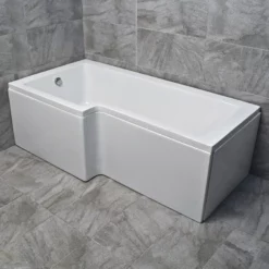 L Shaped Square Shower Bath With Screen And Panel – Left Hand Option 14 L Shaped Square Shower Bath With Screen And Panel – Left Hand Option -Comparethebathroom Shop Erika L Shaped bath overview jpg webp