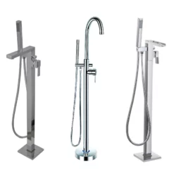 Floor Standing Bath Shower Mixer Tap For Use With Freestanding & Roll Top Baths