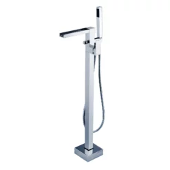 Floor Standing Bath Shower Mixer Tap For Use With Freestanding & Roll Top Baths -Comparethebathroom Shop Floor Standing Freestanding Square Waterfall Bath Shower Mixer Waterfall Tap jpg
