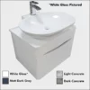 Aegean Wall Hung Bathroom Vanity Unit With Sit On Basin & Tap In 4 Colours -Comparethebathroom Shop Gems Moonstone Wall Hung Vanity Unit Swatches Side v2 jpg webp