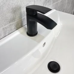 750mm Grey Ash Vanity Unit & Cam Open Or Closed Back Toilet Bathroom Set 17 750mm Grey Ash Vanity Unit & Cam Open Or Closed Back Toilet Bathroom Set -Comparethebathroom Shop Grey Ash 750 Black Handles Cam Toilet Compare CB Tap