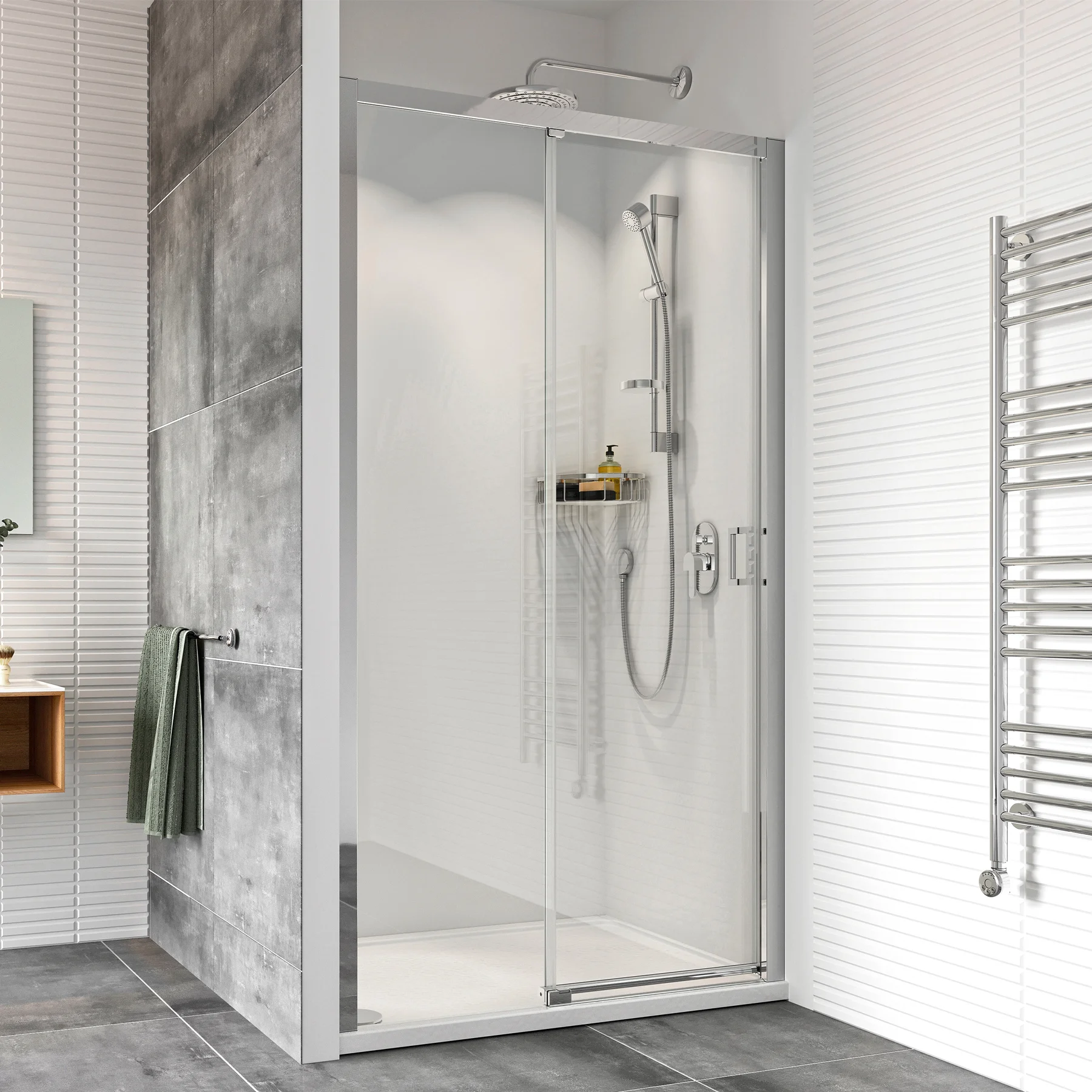 Roman Haven 8 Level Access Sliding Shower Door – Right Hand – 1400mm, 1500mm, 1700mm 3 Roman Haven 8 Level Access Sliding Shower Door – Right Hand – 1400mm, 1500mm, 1700mm