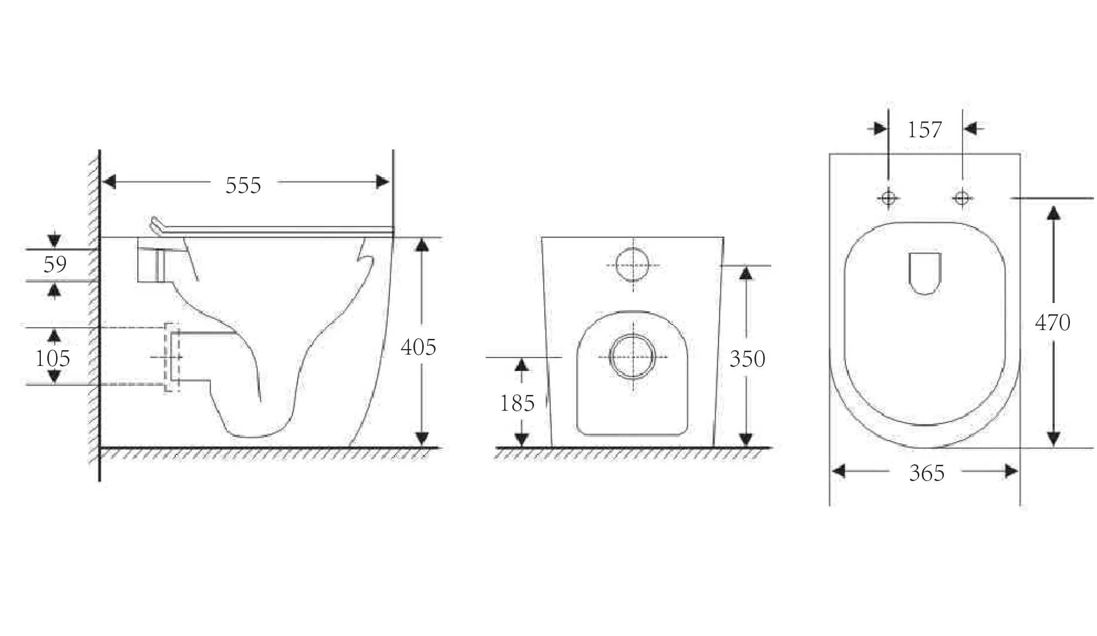 Holly Back To Wall White WC Bathroom Modern Toilet Pan Inc. Soft Close Seat 8 Holly Back To Wall White WC Bathroom Modern Toilet Pan Inc. Soft Close Seat - Image 6