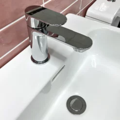 Hannah Round Style Basin Mono Mixer Tap – With Click Clack Waste -Comparethebathroom Shop Hannah Design H Basin Mono Mixer Above
