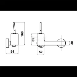 Crosswater Hey Joe Wall Mounted Single Lever Shower Mixer Tap Chrome HJ350 -Comparethebathroom Shop Hey Joe wall mounted BSM sizes jpg webp