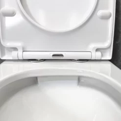 Holly Back To Wall White WC Bathroom Modern Toilet Pan Inc. Soft Close Seat 12 Holly Back To Wall White WC Bathroom Modern Toilet Pan Inc. Soft Close Seat -Comparethebathroom Shop Holly BTW Toilet Pan UKB 3381 Close Up Of Rimless jpg webp