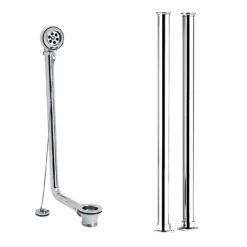 Nuie Hudson Reed Freestanding Bath Shrouds And Exposed Bath Waste Chrome