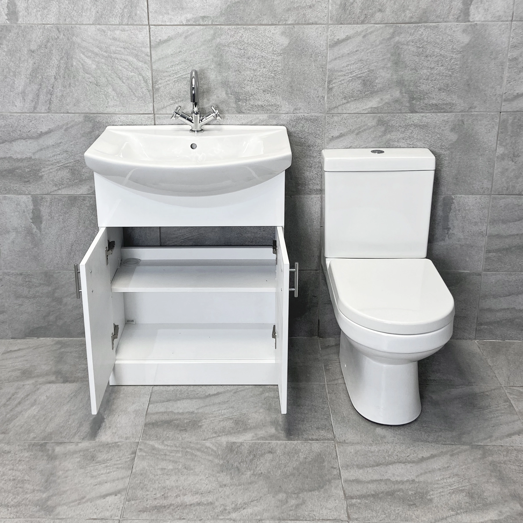 650mm Cloakroom Vanity Bathroom Suite – Basin Unit & Toilet Set With Tap Option 5 650mm Cloakroom Vanity Bathroom Suite – Basin Unit & Toilet Set With Tap Option - Image 3